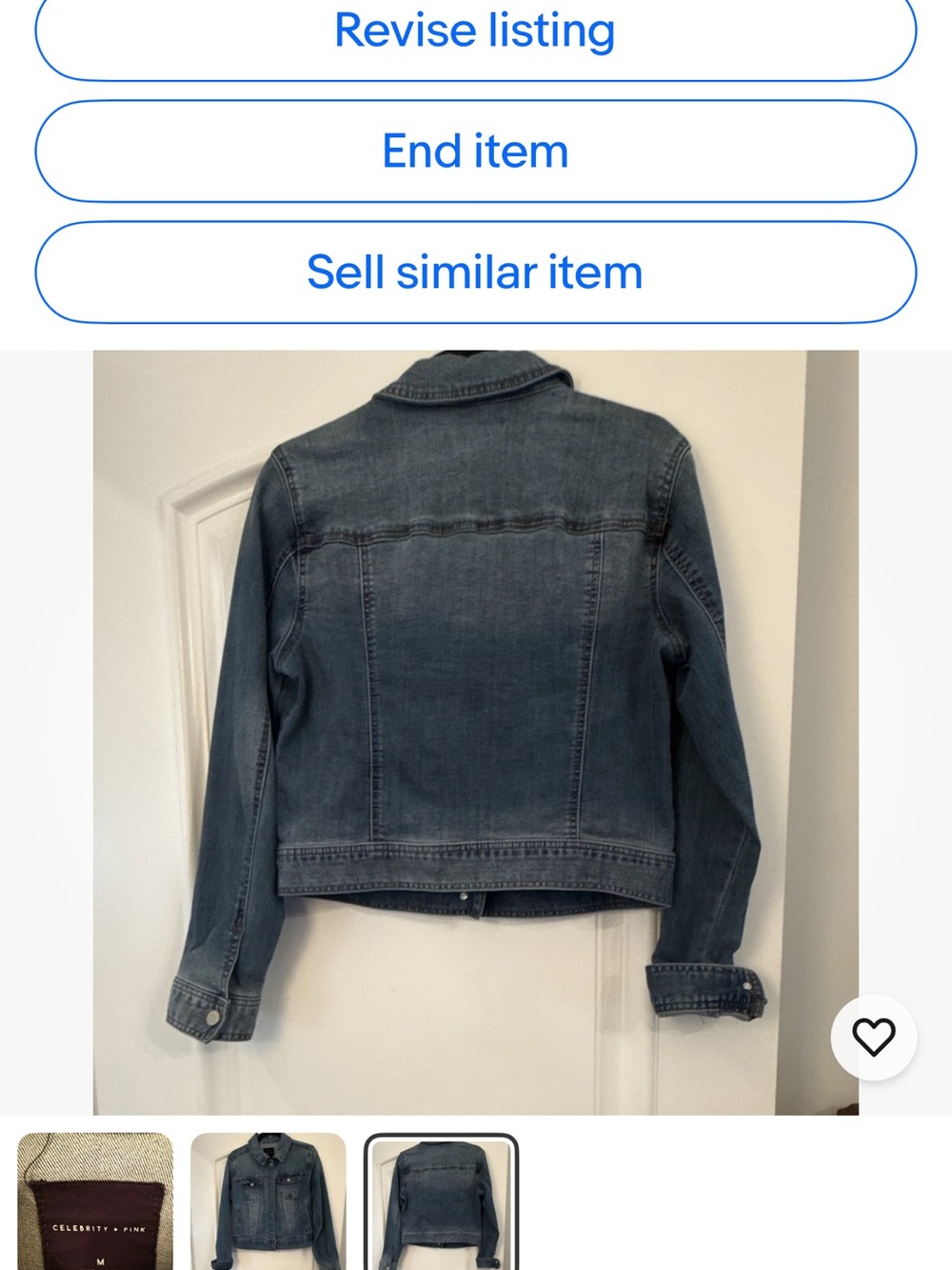 Celebrity Pink Medium Wash Blue Denim Jacket